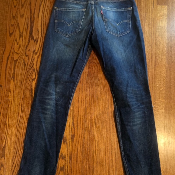 Levi's 511 Men's Dark Blue Distressed Slim Straight Jeans - Picture 2 of 7